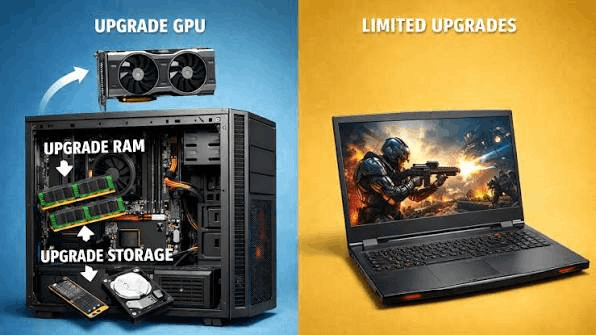 قابلیت ارتقای قطعات در PC دسکتاپ در مقابل محدودیت‌های لپ‌تاپ